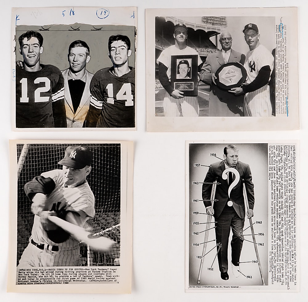 1950's-1960's Mickey Mantle & Roger Maris Photo Collection (8)