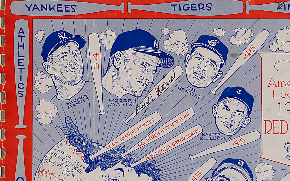 1959-1962 American League Red Book Run (4) with Roger Maris Autographed