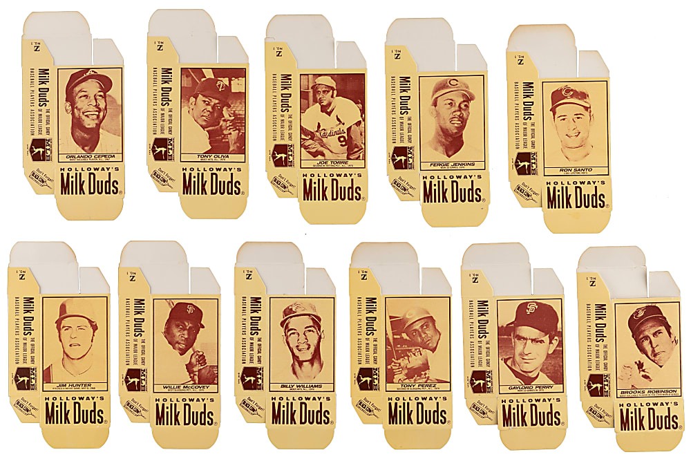 1971 Milk Duds Near Complete Set (70/72) in Complete Boxes - Clean!