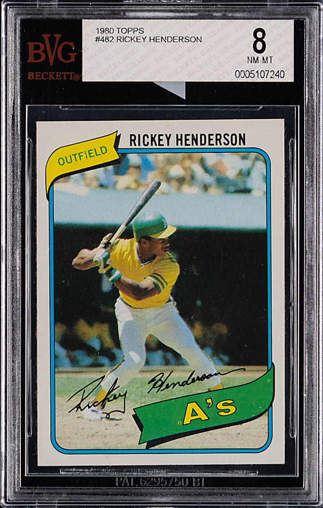 1980 Topps #482 Rickey Henderson Rookie BVG NM-MT 8