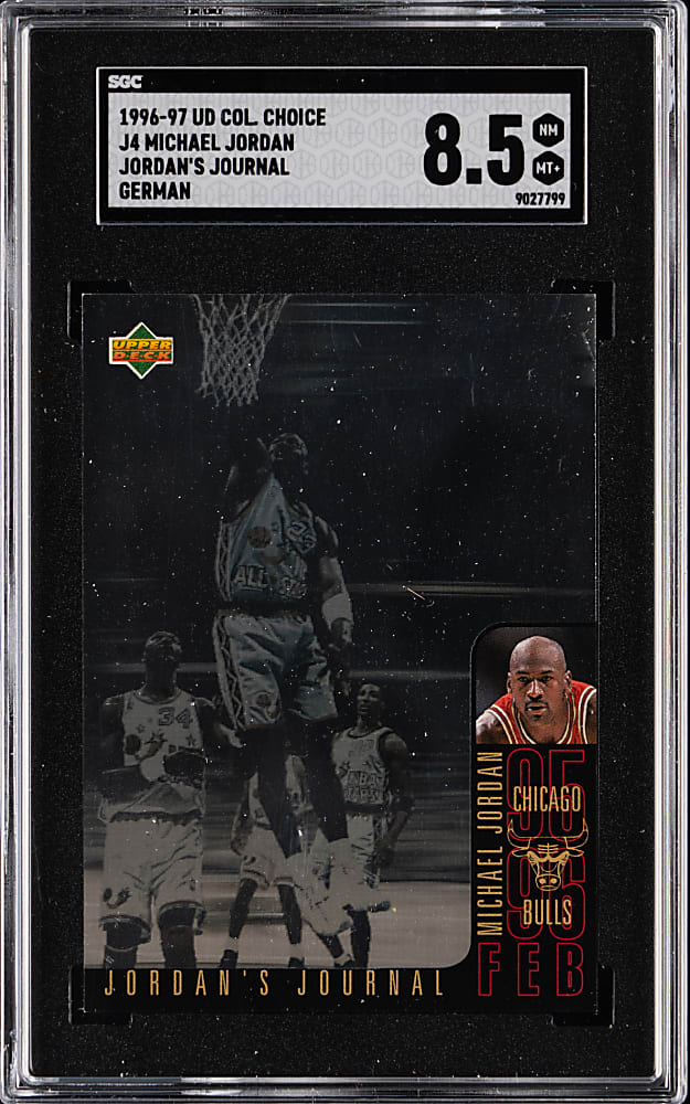1996 UD Collectors Choice Basketball #J4 Michael Jordan's Journal German SGC NM/MT+ 8.5