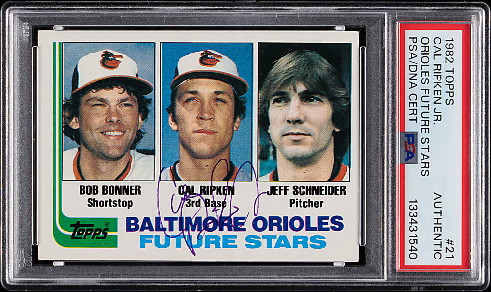 1982 Topps #21 Cal Ripken Jr. Period Signed Rookie PSA/DNA Authentic - Early Signature!
