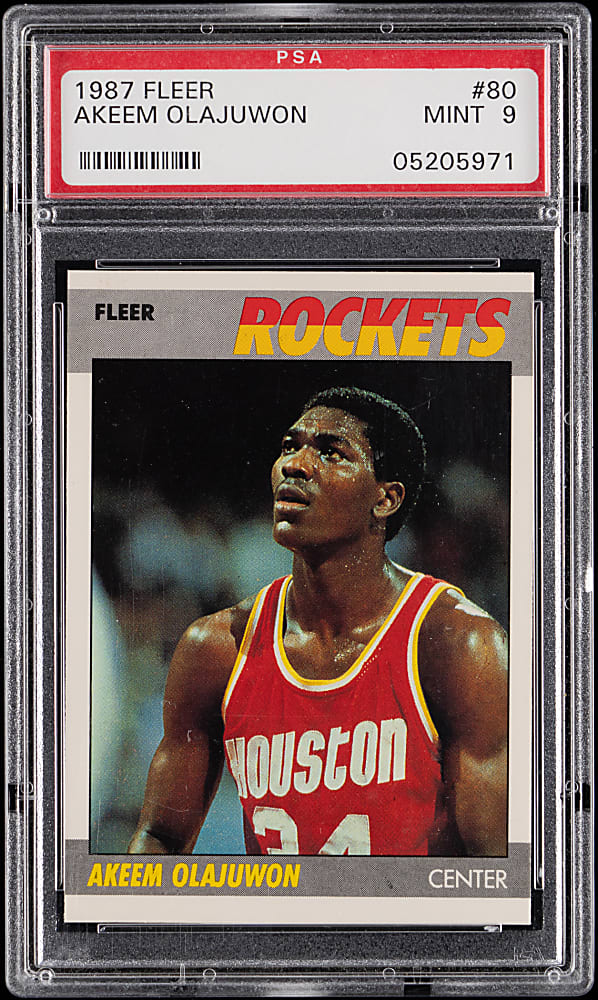 1987-1988 Fleer Basketball #80 Akeem Olajuwon PSA MINT 9