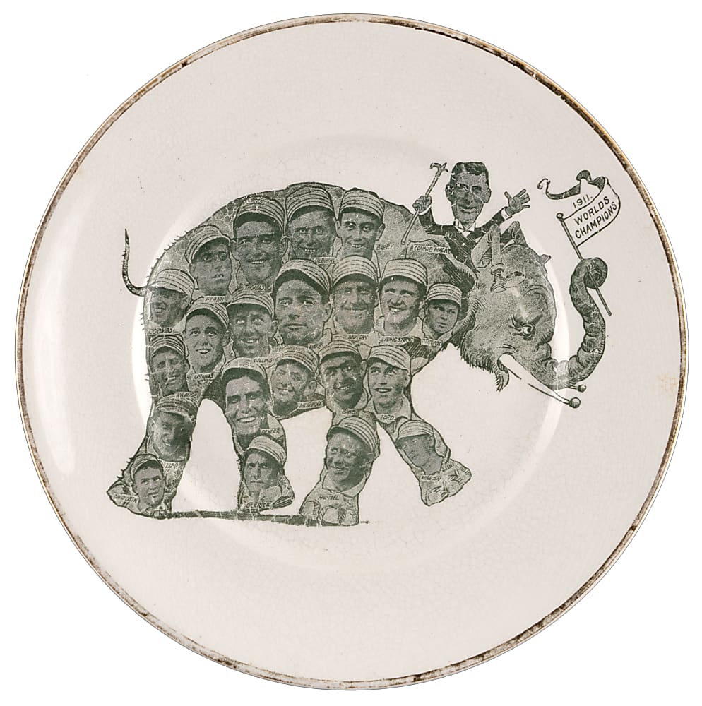 1911 World Series Champion Philadelphia Athletics Plate with Various Hall of Famers - Clean!