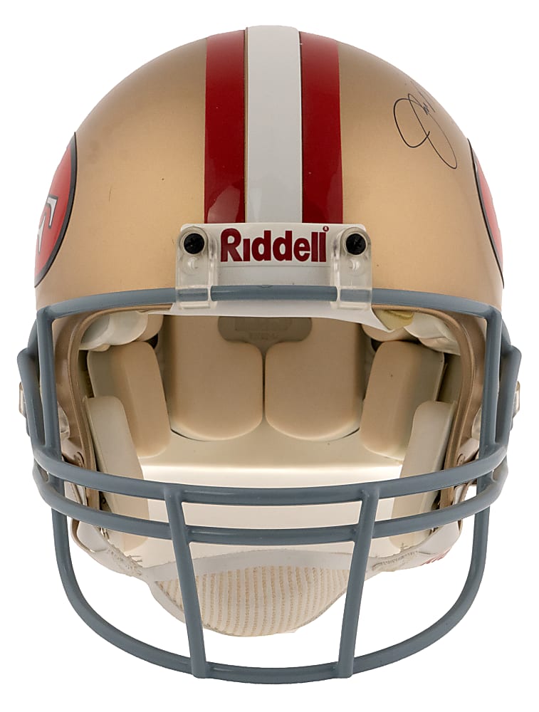 Joe Montana, Jerry Rice & Ronnie Lott Triple-Signed Full-Size San Francisco 49ers VSR-4 Authentic Helmet - Beckett LOA