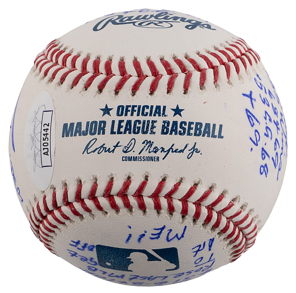 Denny McLain Signed Baseball with Extensive Career Highlight Inscriptions Including Mantle and Rose References - JSA COA