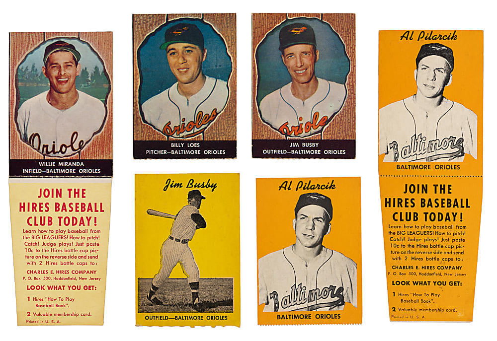 1958 Hires Root Beer Baltimore Orioles Collection (14) Including Test Issues & Tabs