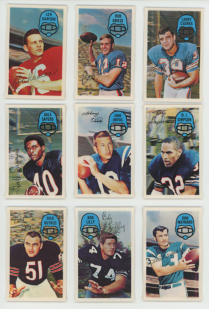 1970 Kellogg's Football Near Complete Set (58/60) with All Keys Included - Clean!