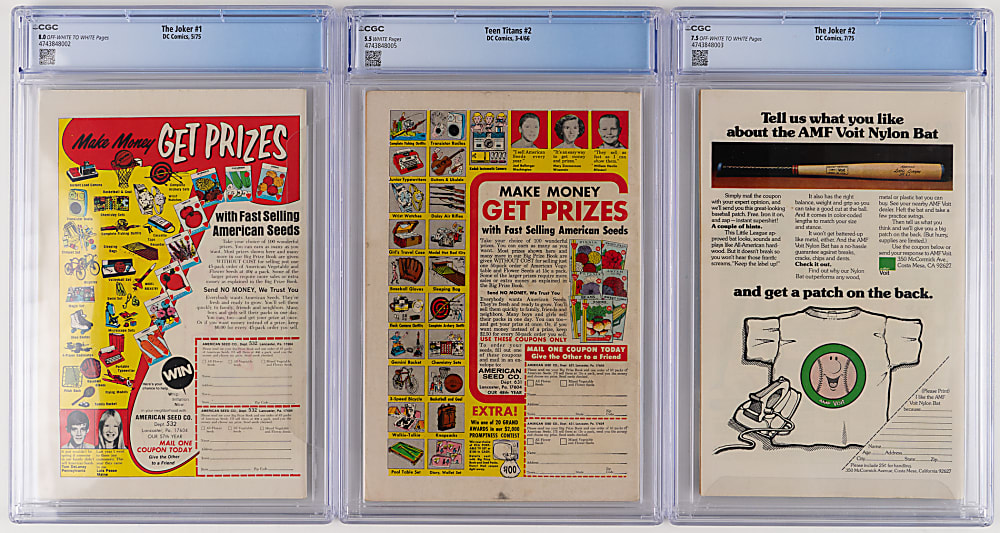 1966-1975 DC Comics (3) - All CGC Graded with Joker #1 - 8.0, Joker #2 - 7.5  & Teen Titans #2 - 5.5