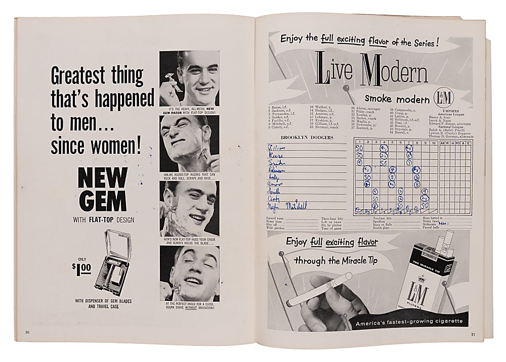1956 World Series Game 5 Don Larsen Perfect Game Program
