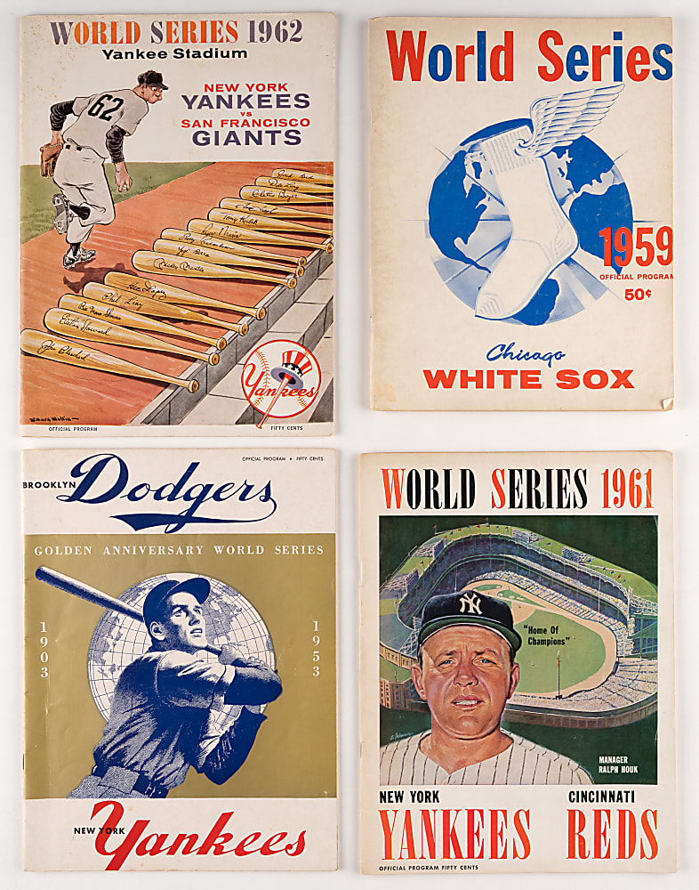 1948-1962 World Series Programs (10) with 1951 Game 2 & 1957 Game 6 Hank Aaron Homer!