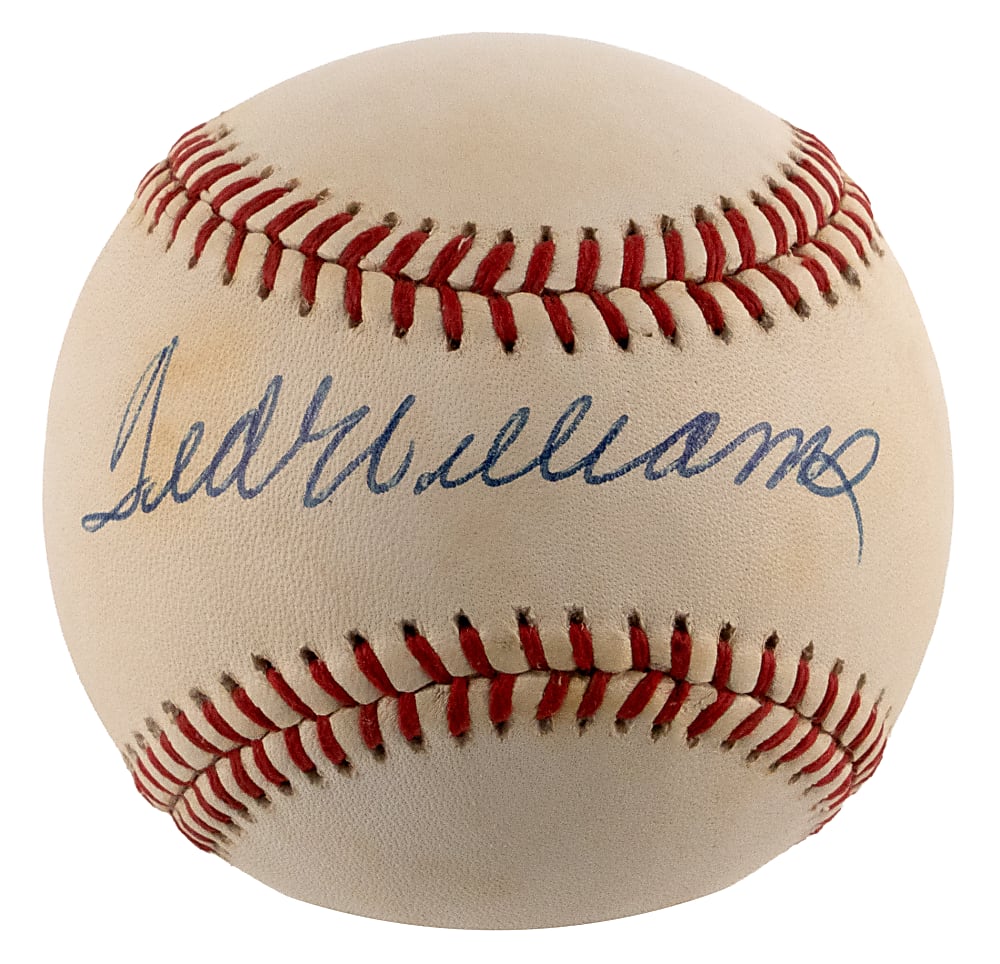 Ted Williams Single-Signed OAL/Brown Baseball