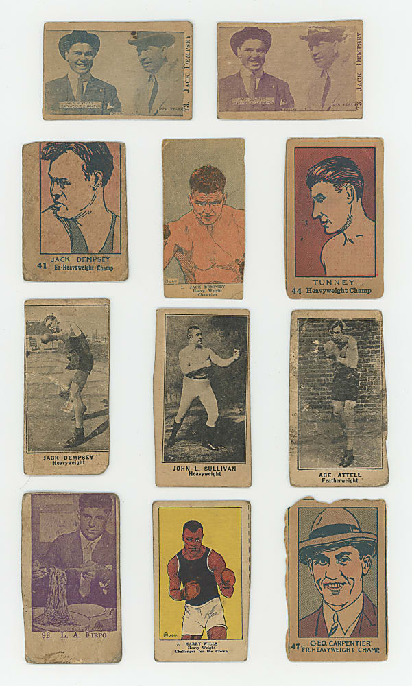 1920s Boxing Strip Card Collection (55) with (5) Jack Dempsey & John L. Sullivan