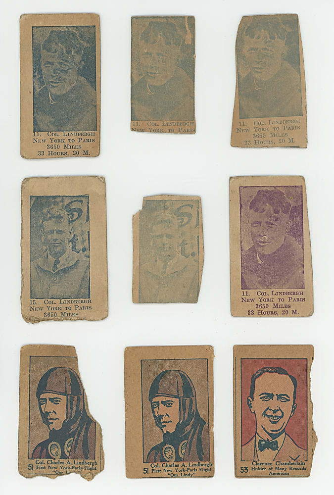 1920s Aviator Strip Card Collection (41) with (8) Charles Lindbergh