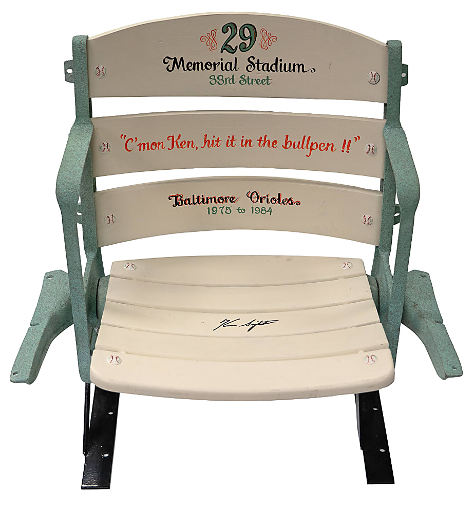 Ken Singleton Signed Baltimore Orioles Memorial Stadium Seat Custom Painted #29!