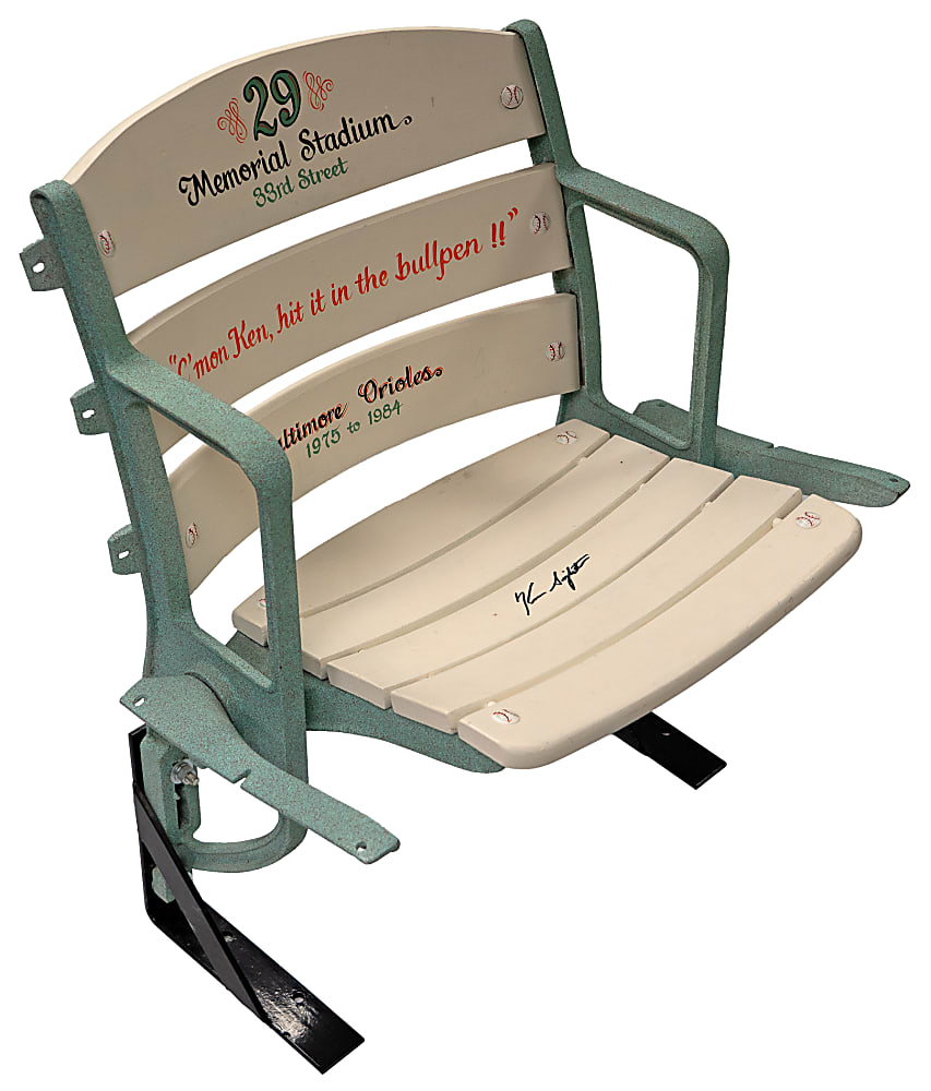 Ken Singleton Signed Baltimore Orioles Memorial Stadium Seat Custom Painted #29!