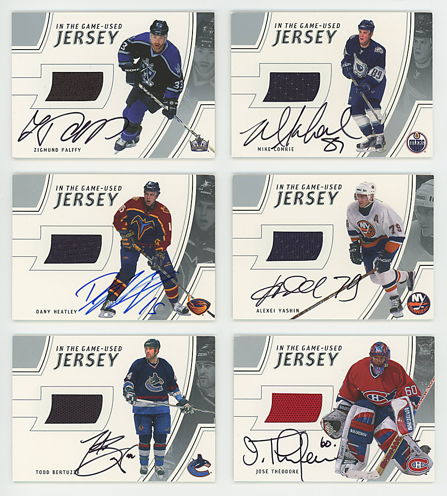 2002-2003 BAP Hockey In The Game-Used Jersey Autographs Starter Set (20) Different with (7) Hall of Famers