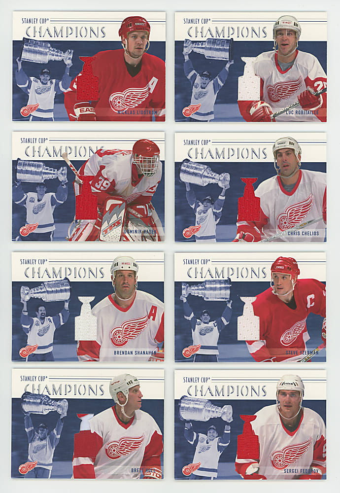 2002-2003 Be A Player Memorabilia Hockey Stanley Cup Champions Detroit Red Wings Relics Complete Set (15) - Print Run 40