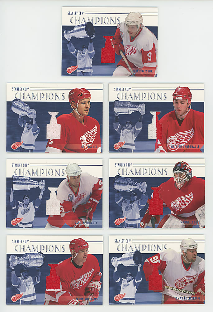 2002-2003 Be A Player Memorabilia Hockey Stanley Cup Champions Detroit Red Wings Relics Complete Set (15) - Print Run 40