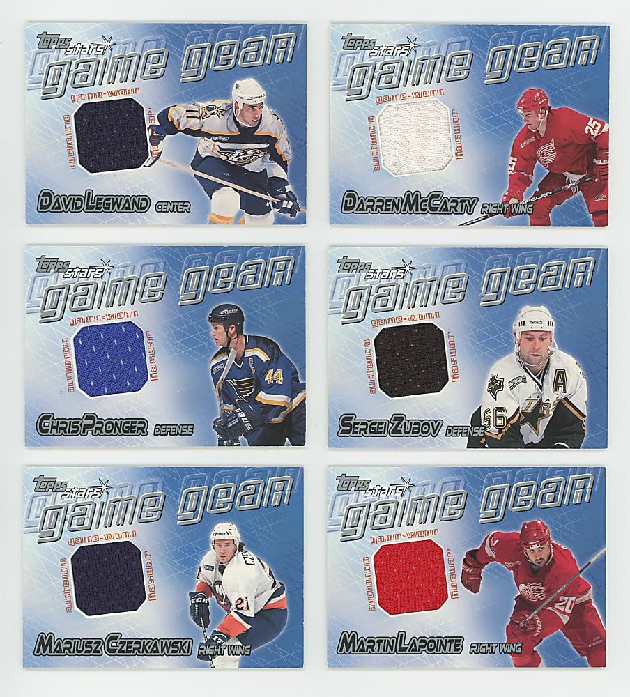 2000-2001 Topps Stars Hockey Game Gear Set (19) with Several Hall of Famers Including Don Cherry Autograph Relic