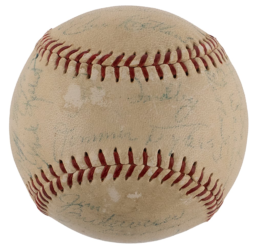 1954 Baltimore Orioles Inaugural Season Team-Signed Baseball with (30) Signatures Including Waitkus, Fox, Courtney, Dykes & Larsen - JSA LOA