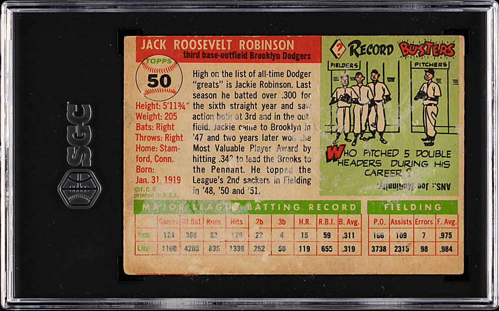 1955 Topps #50 Jackie Robinson SGC POOR 1