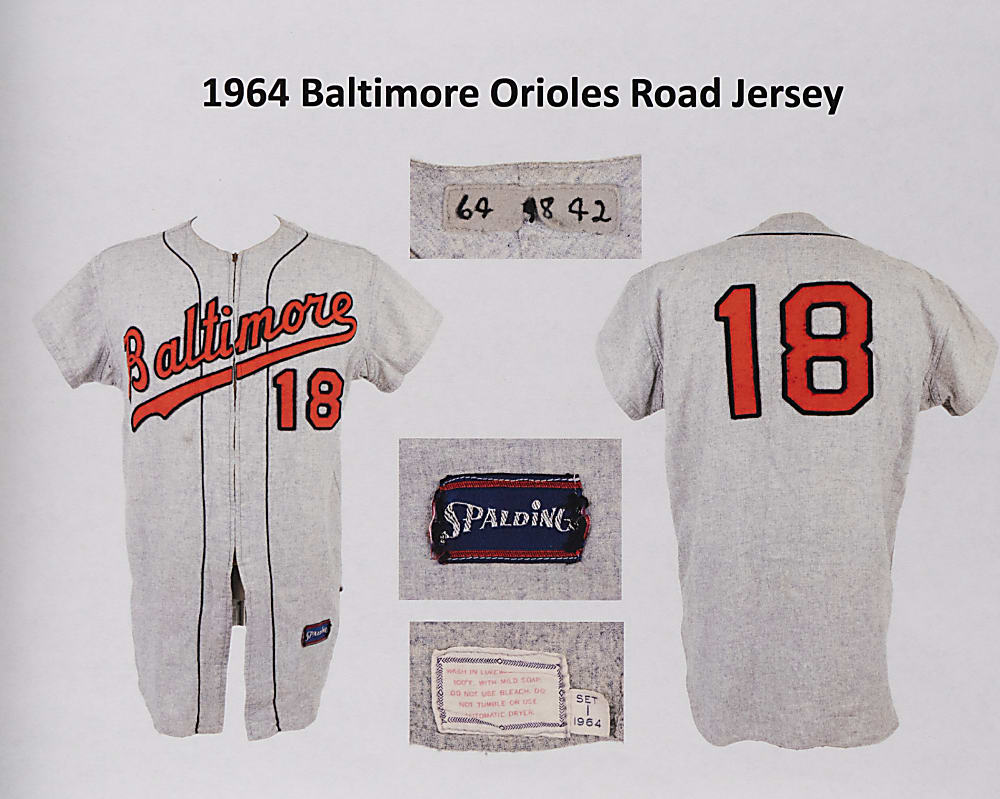 1964 Frank Bertaina/Wes Stock Baltimore Orioles Game-Used Road Jersey with MEARS A7 LOA