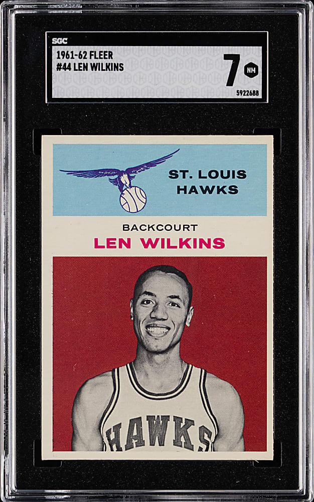 1961-1962 Fleer Basketball #44 Len Wilkins Rookie SGC NM 7
