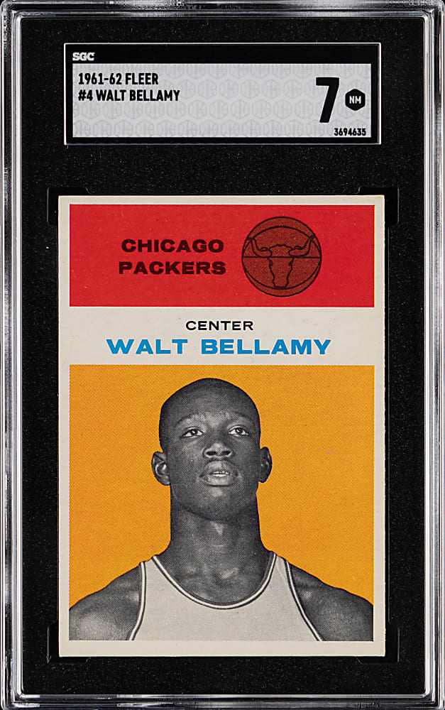 1961-1962 Fleer Basketball #4 Walt Bellamy Rookie SGC NM 7