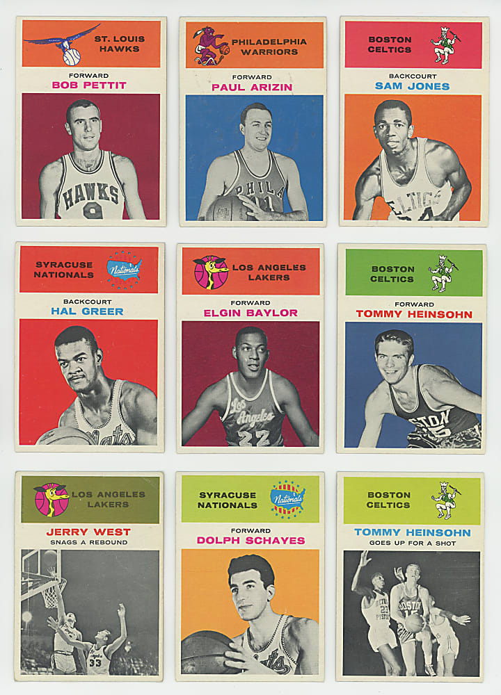 1961-1962 Fleer Basketball Partial Set (53/66) with Several Hall of Famers Including Elgin Baylor Rookie