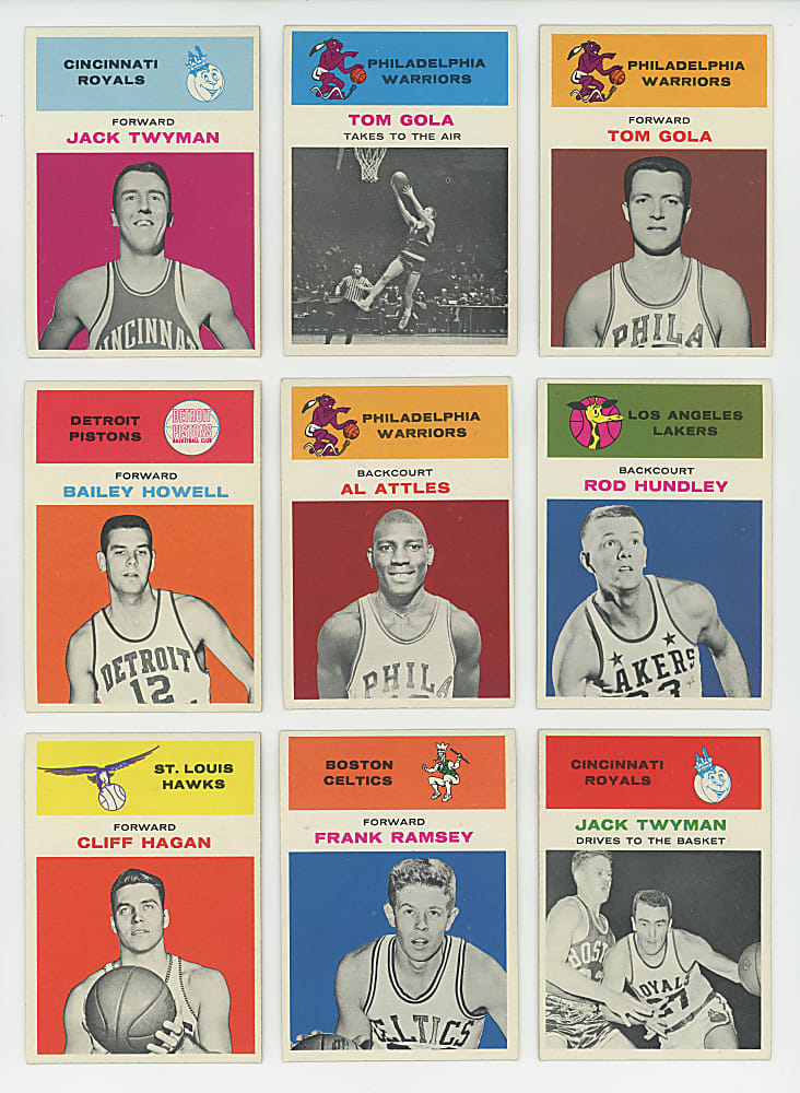 1961-1962 Fleer Basketball Partial Set (53/66) with Several Hall of Famers Including Elgin Baylor Rookie