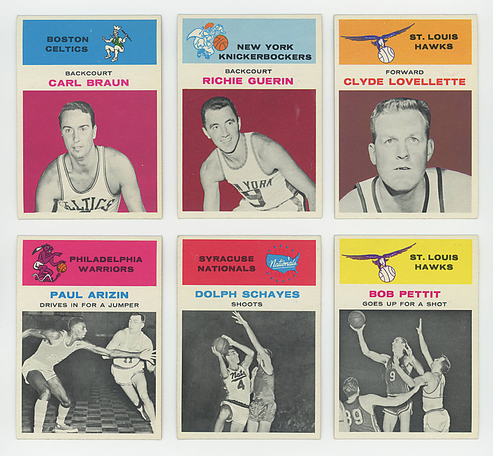 1961-1962 Fleer Basketball Partial Set (53/66) with Several Hall of Famers Including Elgin Baylor Rookie