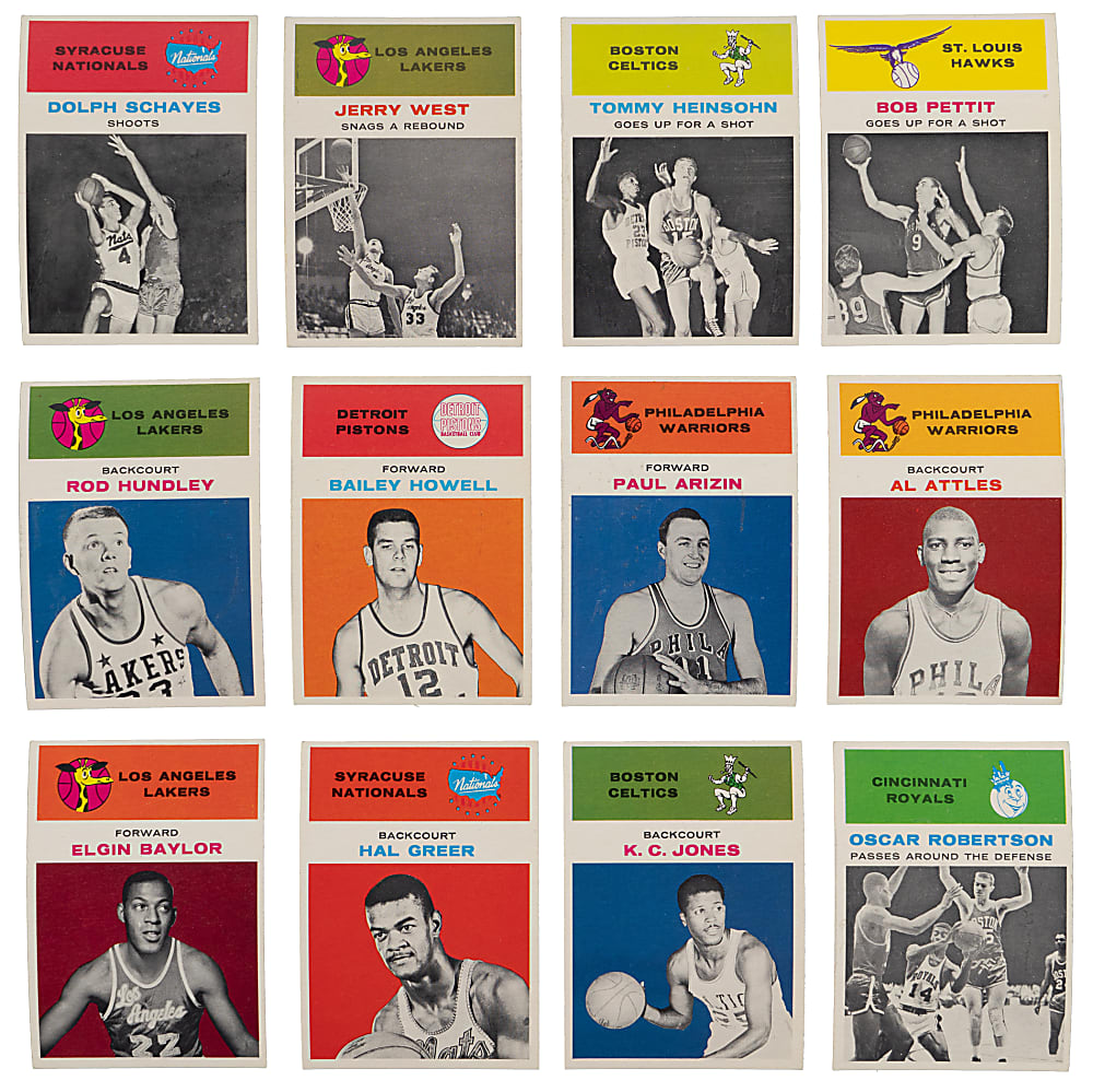 1961-1962 Fleer Basketball Near Complete Set (58/66) with (8) SGC Graded Hall of Famers