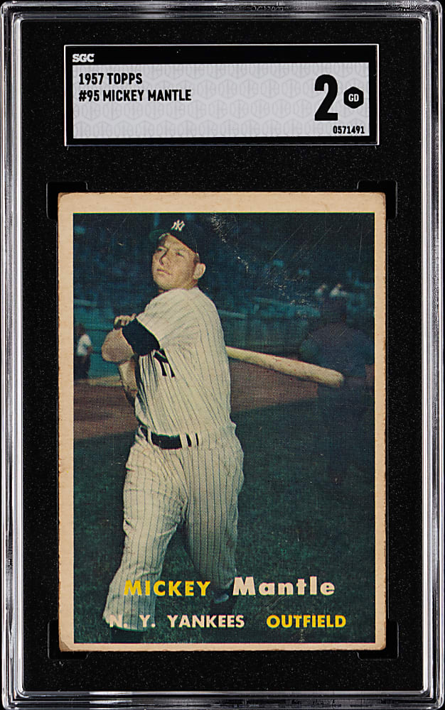 1957 Topps #95 Mickey Mantle SGC GOOD 2