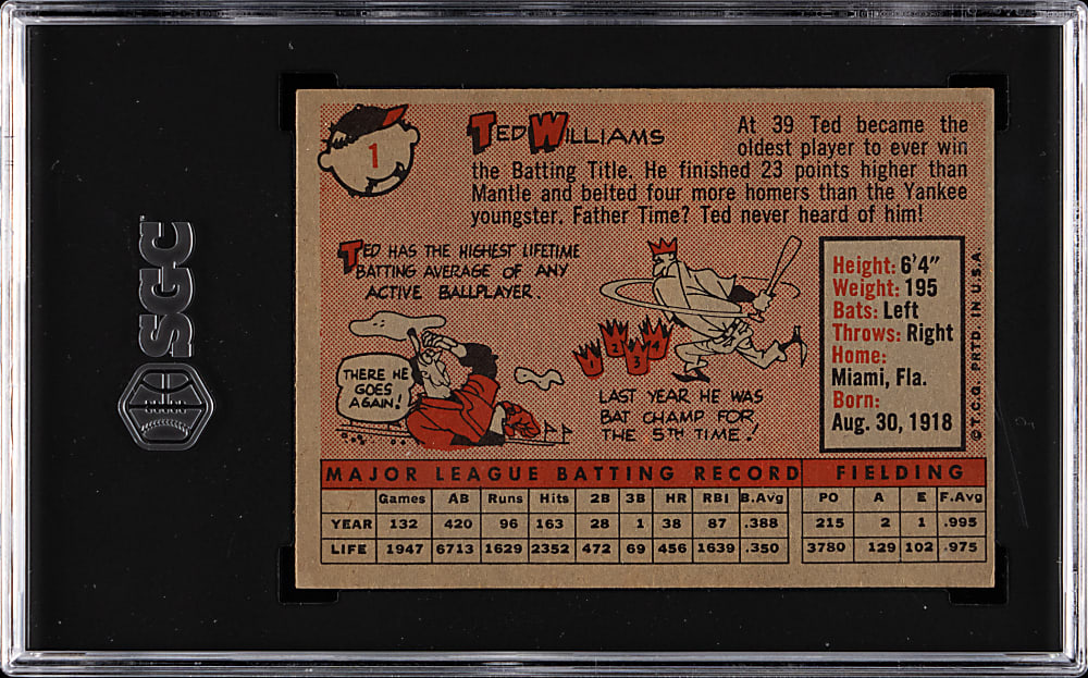 1958 Topps #1 Ted Williams SGC EX 5