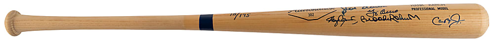 Limited-Edition Major League Baseball All-Century Team Multi-Signed Hank Aaron Pro Model Bat - (10) Signatures with Aaron, Mays, Rose & Ryan - JSA LOA
