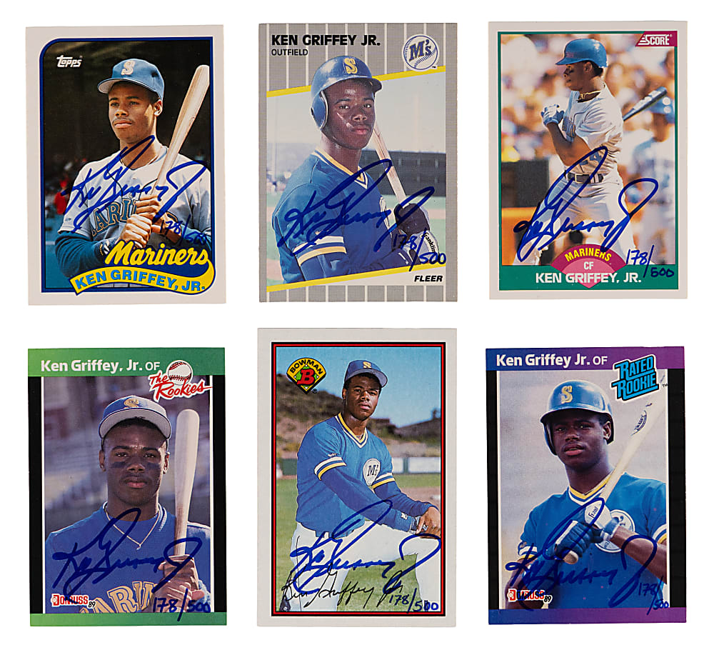 Signed 1989 Ken Griffey Jr. Limited Edition (#/500) Rookie Card Set (6)