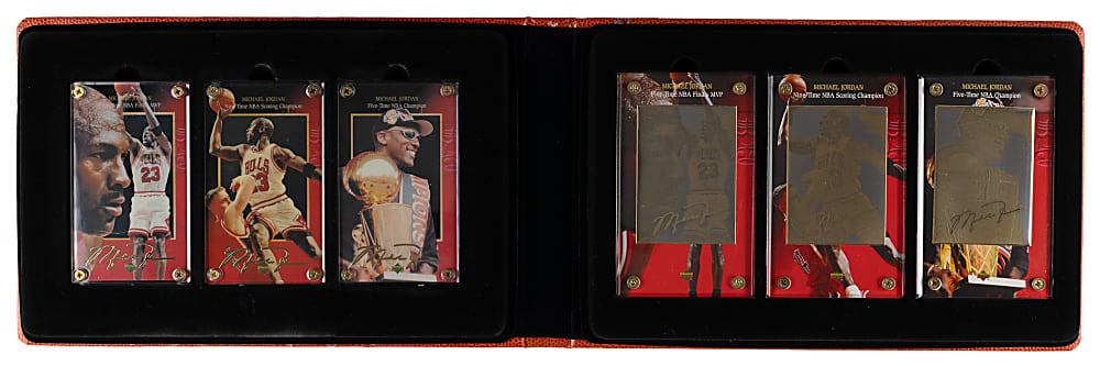 1997 Upper Deck Michael Jordan 24k Gold Limited Edition (6) Card Set in Album with Original Box