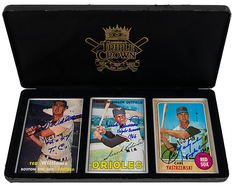 1998 R&N China Signature Series Triple Crown Winners Limited Edition Porcelain Oversized (3) Card Set in Case