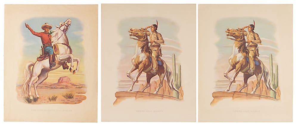1940s-1950s Merita Bread The Lone Ranger Premiums (6) Plus Mailing Envelope