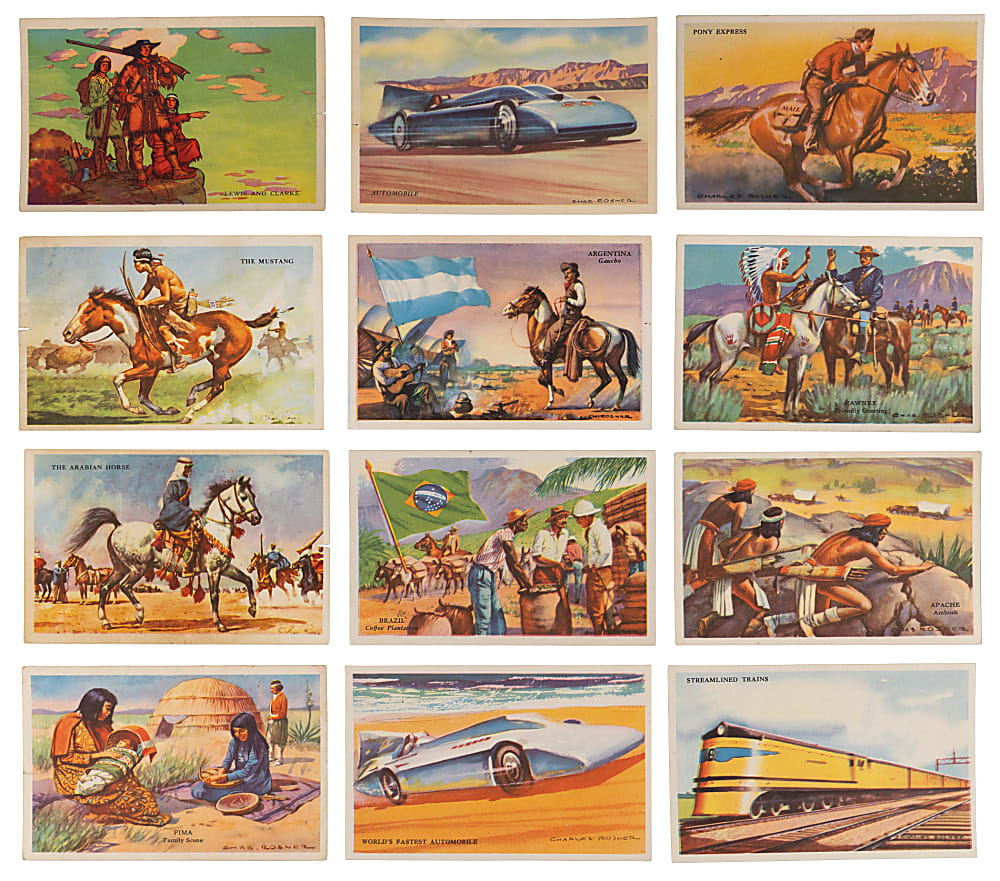 1940s-1950s Gordon Bread & Robbins Educational Pictures Collection (160+) with Several Complete, Near & Partial Sets