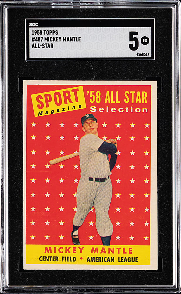1958 Topps #487 Mickey Mantle All-Star SGC EX 5