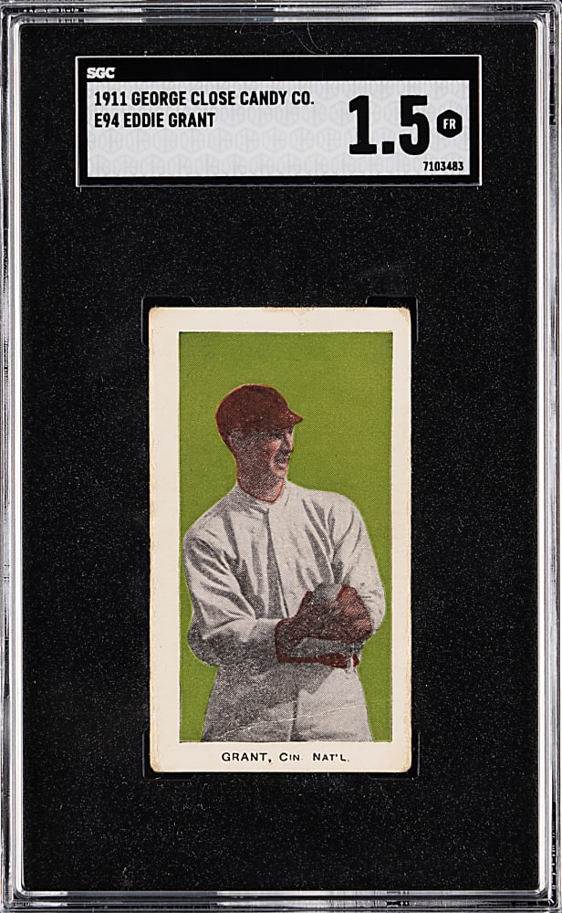 1911 E94 George Close Candy Co. Eddie Grant SGC FAIR 1.5