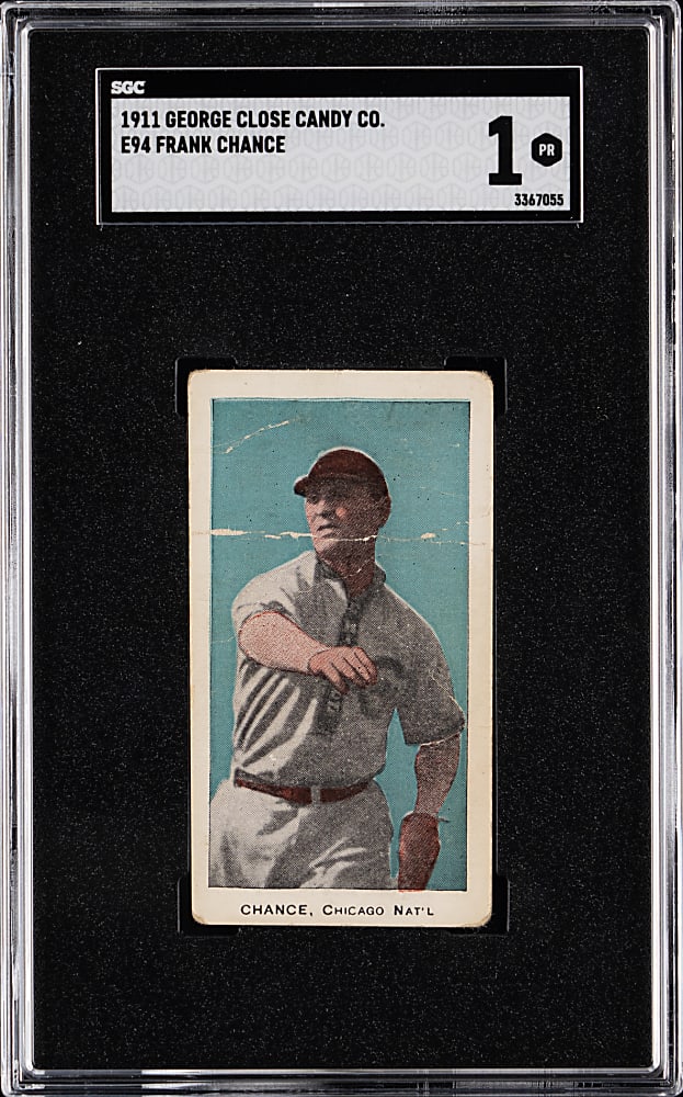 1911 E94 George Close Candy Co. Frank Chance SGC POOR 1