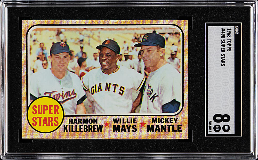 1968 Topps #490 Super Stars Harmon Killebrew/Willie Mays/Mickey Mantle SGC NM/MT 8
