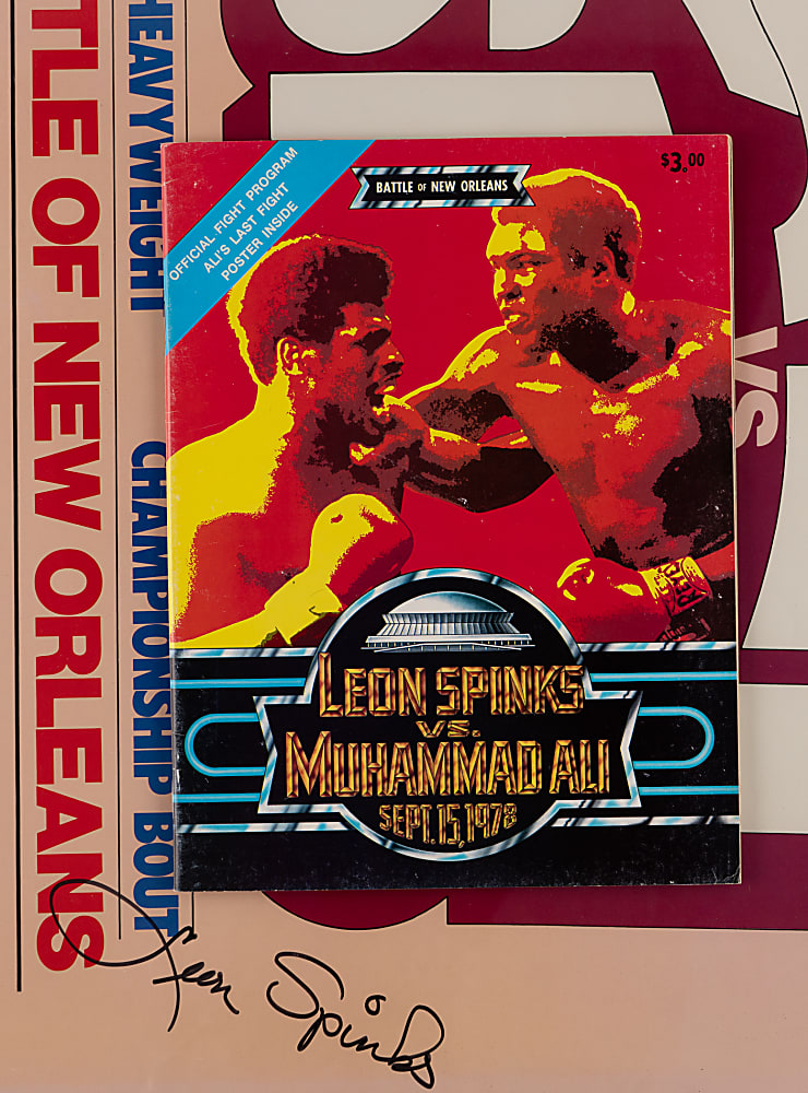 1978 Muhammad Ali & Leon Spinks Dual-Signed Fight Poster & Program Pair