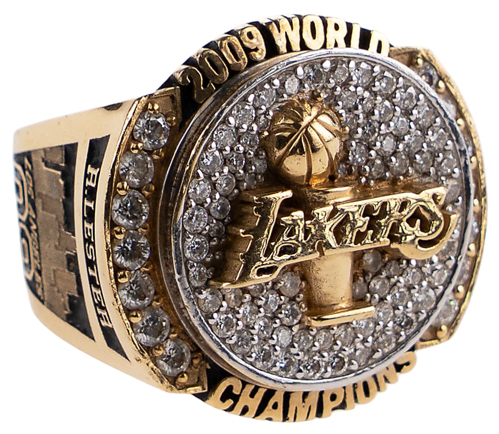 2009 Los Angeles Lakers NBA Championship 15K Gold Ring Presented to Ronnie Lester with COA & Deluxe Case