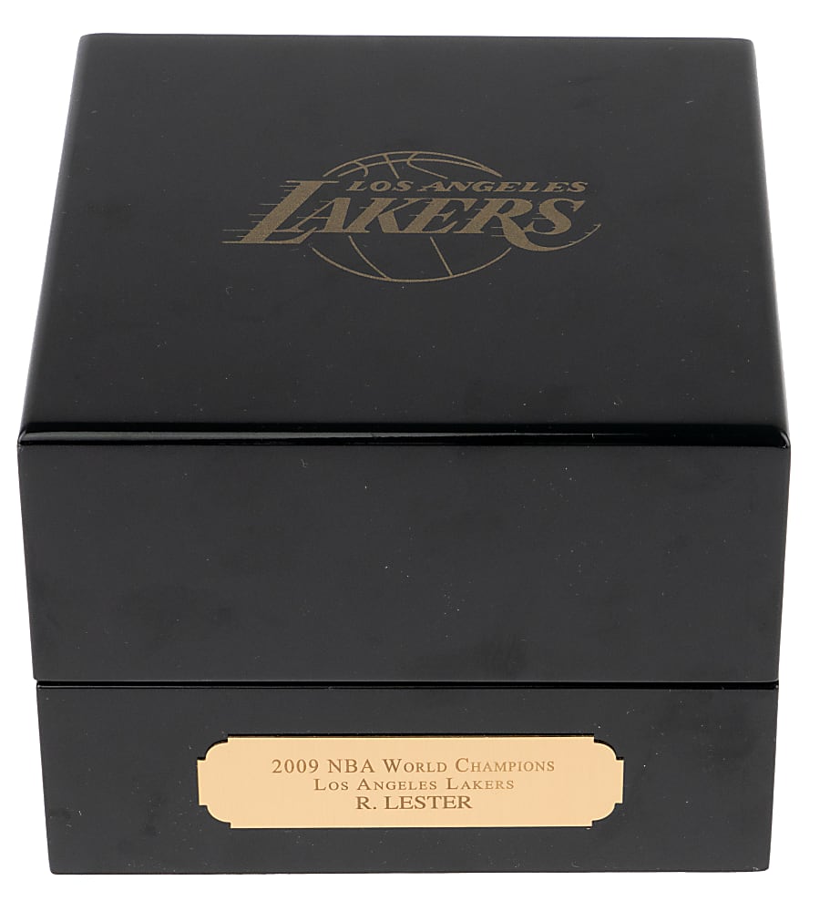 2009 Los Angeles Lakers NBA Championship 15K Gold Ring Presented to Ronnie Lester with COA & Deluxe Case