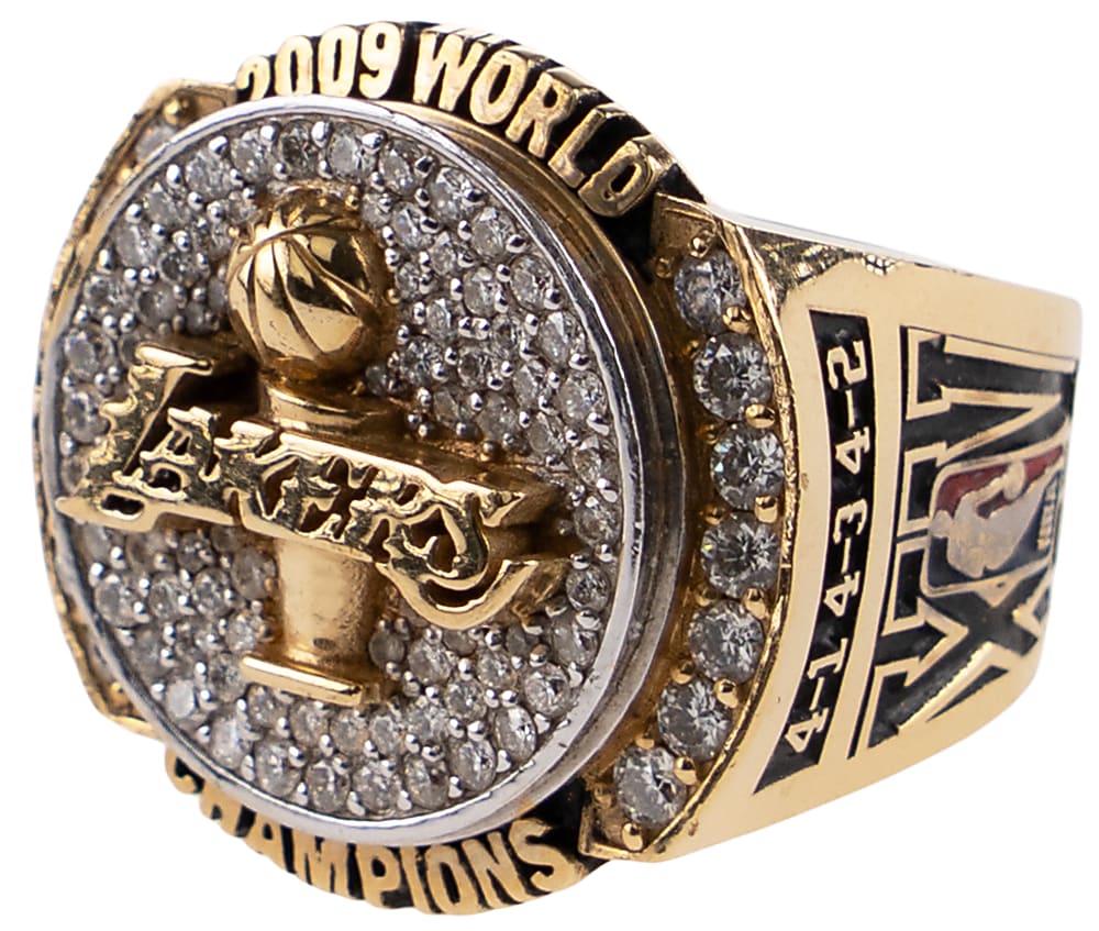 2009 Los Angeles Lakers NBA Championship 15K Gold Ring Presented to Ronnie Lester with COA & Deluxe Case