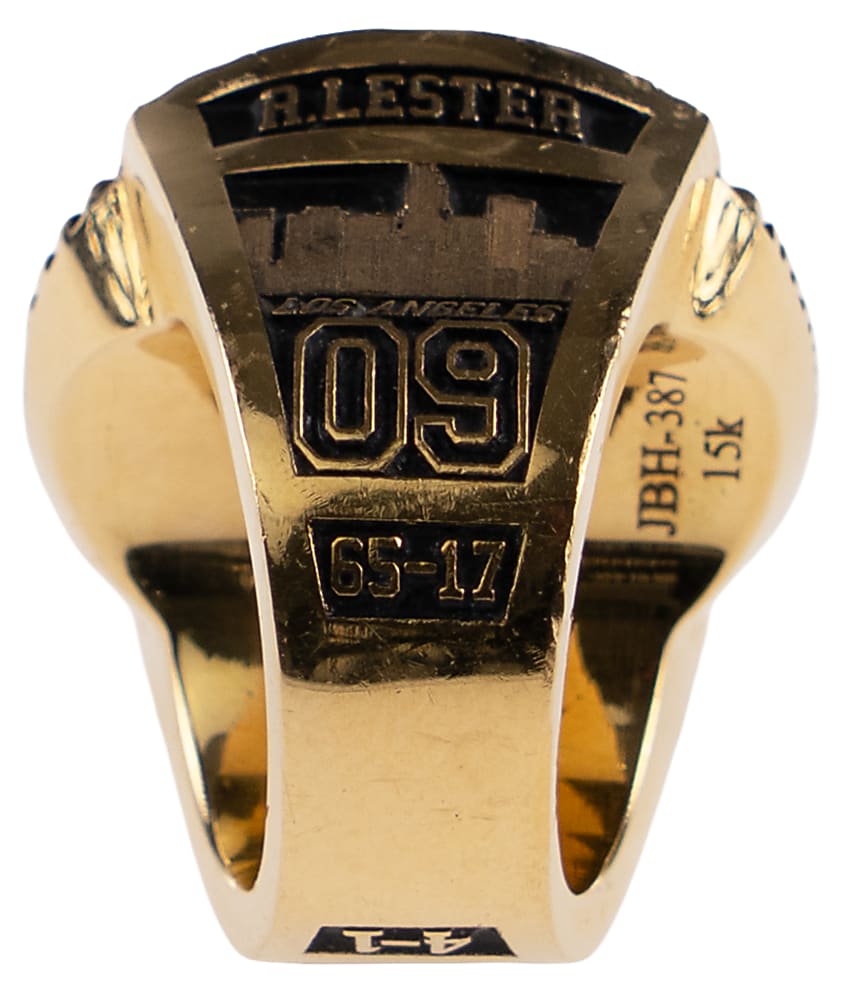 2009 Los Angeles Lakers NBA Championship 15K Gold Ring Presented to Ronnie Lester with COA & Deluxe Case